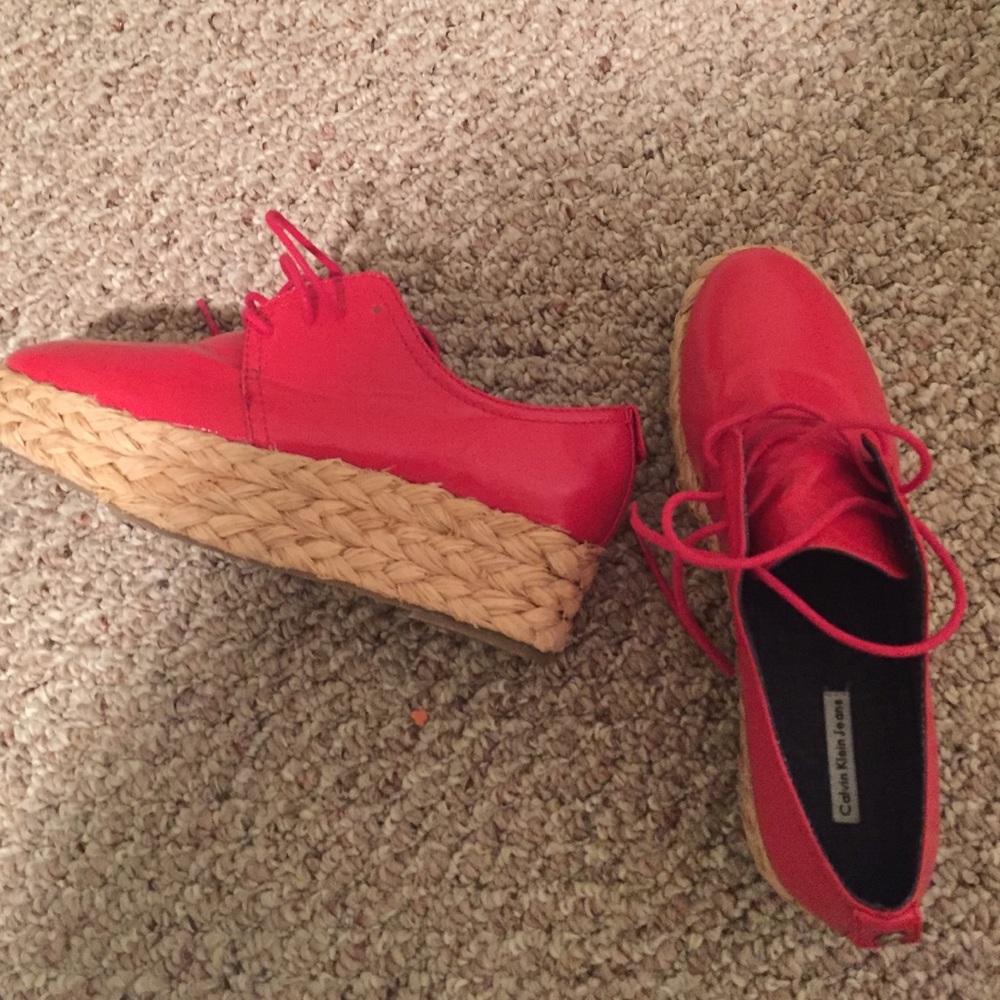 Calvin Klein Red Platform Shoes